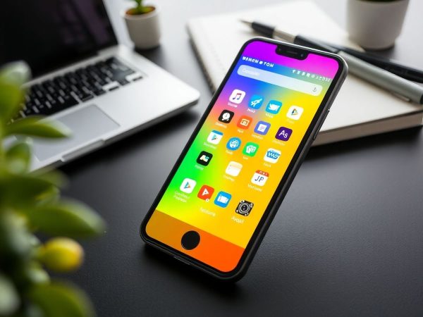 Telefon mobil cu aplicații de productivitate deschise.